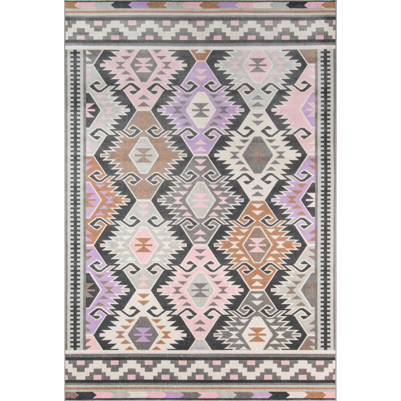 Boho Holiday Indoor/Outdoor Pink/Lilac Area Rug & Reviews AllModern